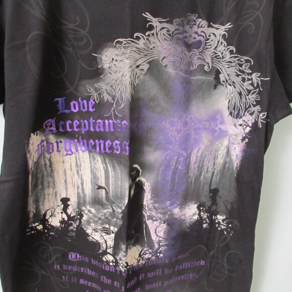 Love Acceptance Forgiveness black short sleeve graphic t-shirt *Sz M* - Picture 2 of 3